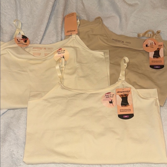 Shapermint Tops - Shapermint Women's Camisoles in Cream and Tan
